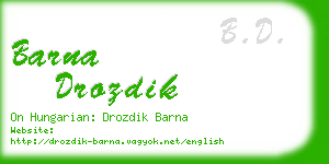 barna drozdik business card